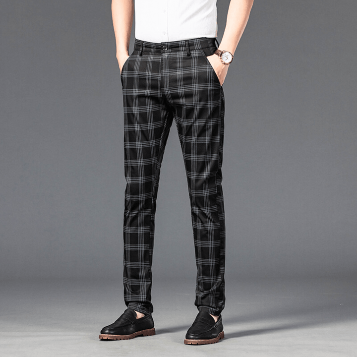 Nortvale - Checkered Slim Fit Business Pants - 14:193;5:200001014