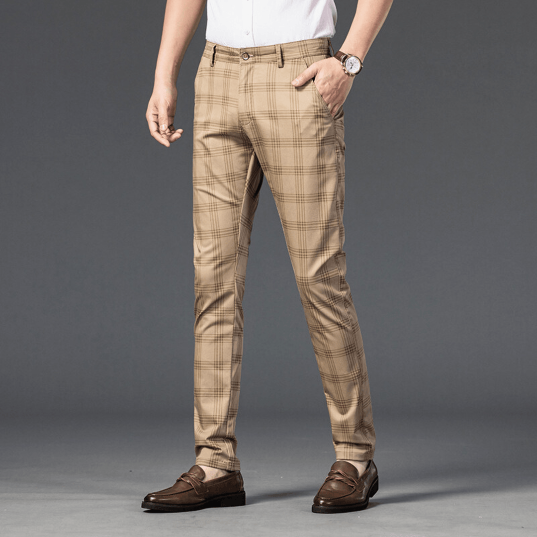 Nortvale - Checkered Slim Fit Business Pants - 14:200001438;5:200001014
