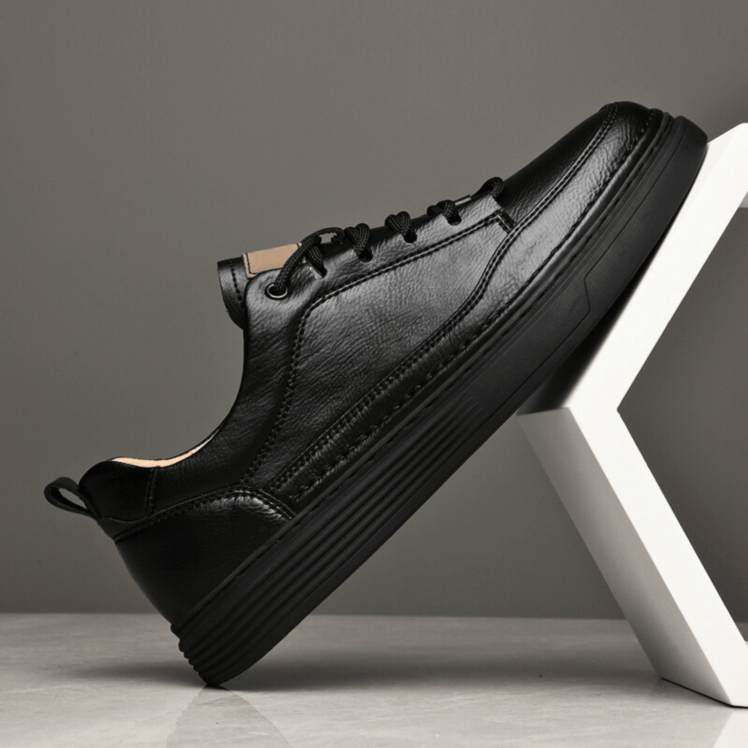 Nortvale - Classic Genuine Leather Sneakers - 14:193#Black1;200000124:200000334