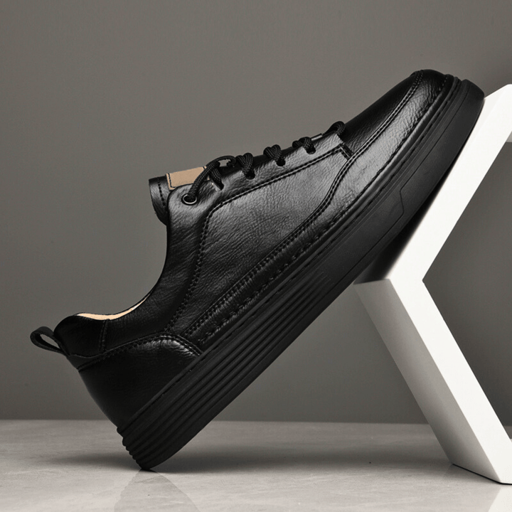 Nortvale - Classic Genuine Leather Sneakers - 14:193#Black1;200000124:200000334