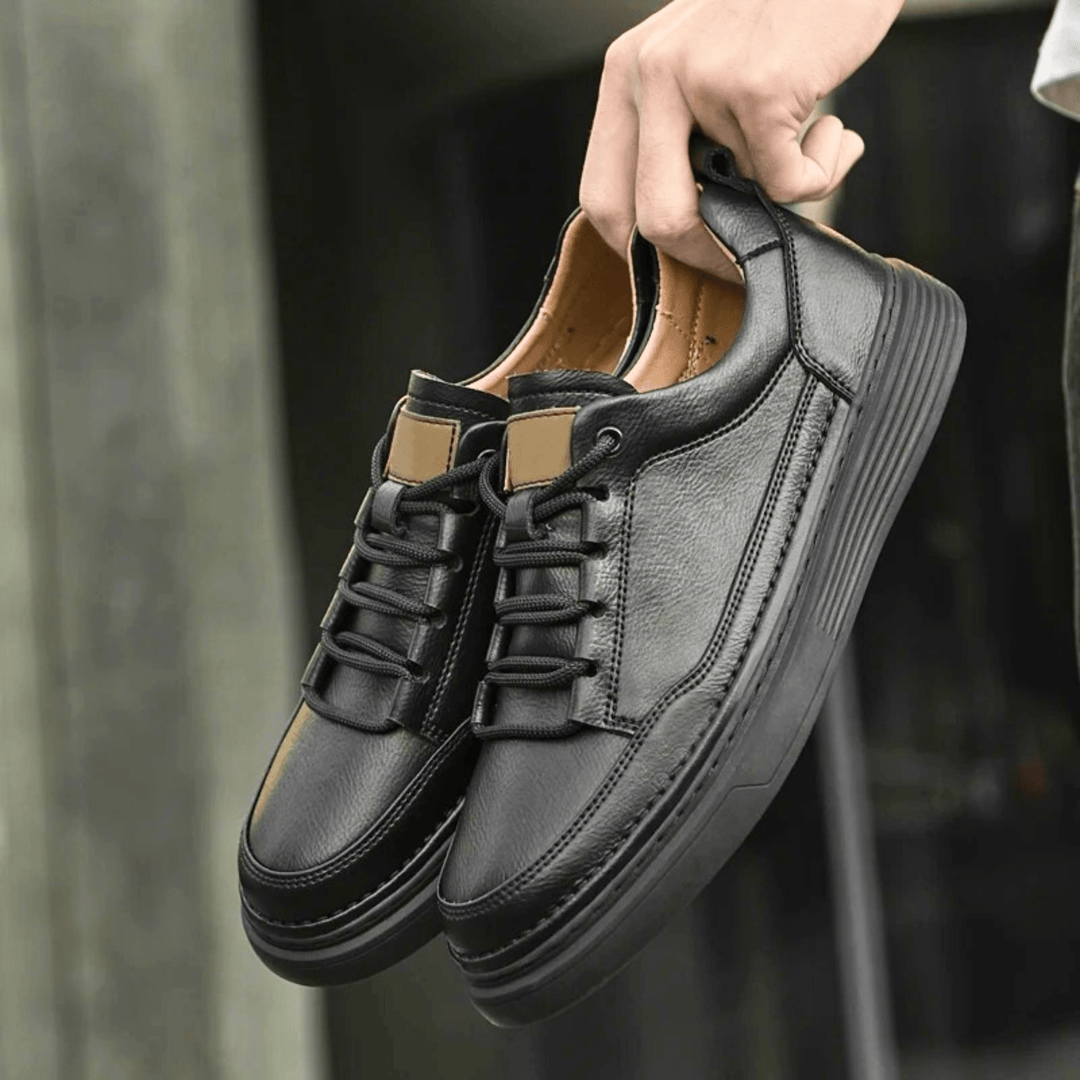 Nortvale - Classic Genuine Leather Sneakers - 14:193#Black1;200000124:200000334