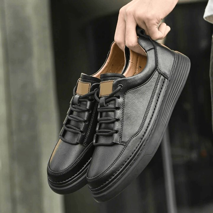 Nortvale - Classic Genuine Leather Sneakers - 14:193#Black1;200000124:200000334