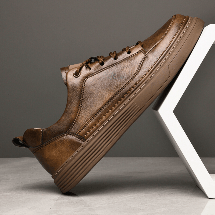 Nortvale - Classic Genuine Leather Sneakers - 14:365458#Brown1;200000124:200000334