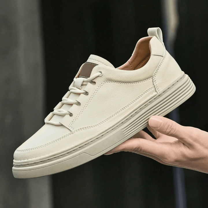 Nortvale - Classic Genuine Leather Sneakers - 14:771#Beige1;200000124:200000334