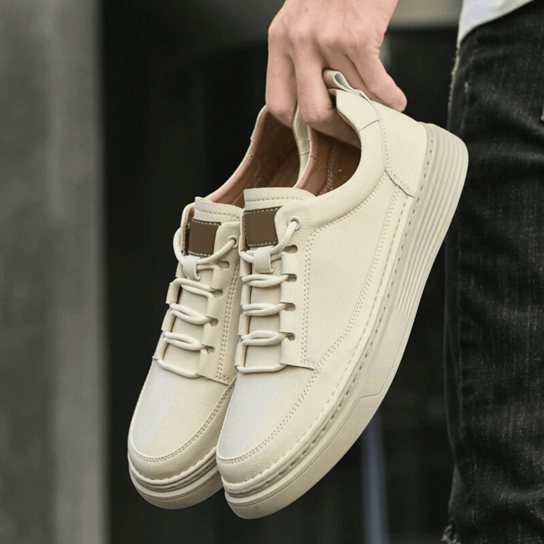 Nortvale - Classic Genuine Leather Sneakers - 14:771#Beige1;200000124:200000334