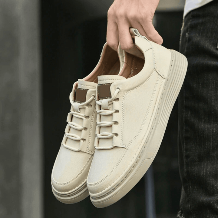 Nortvale - Classic Genuine Leather Sneakers - 14:771#Beige1;200000124:200000334