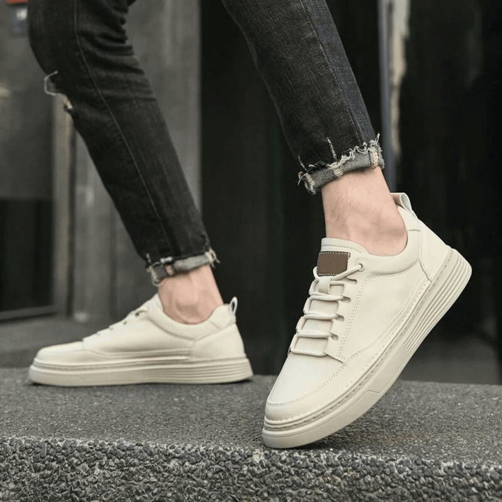 Nortvale - Classic Genuine Leather Sneakers - 14:771#Beige1;200000124:200000334
