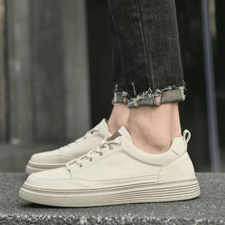 Nortvale - Classic Genuine Leather Sneakers - 14:771#Beige1;200000124:200000334