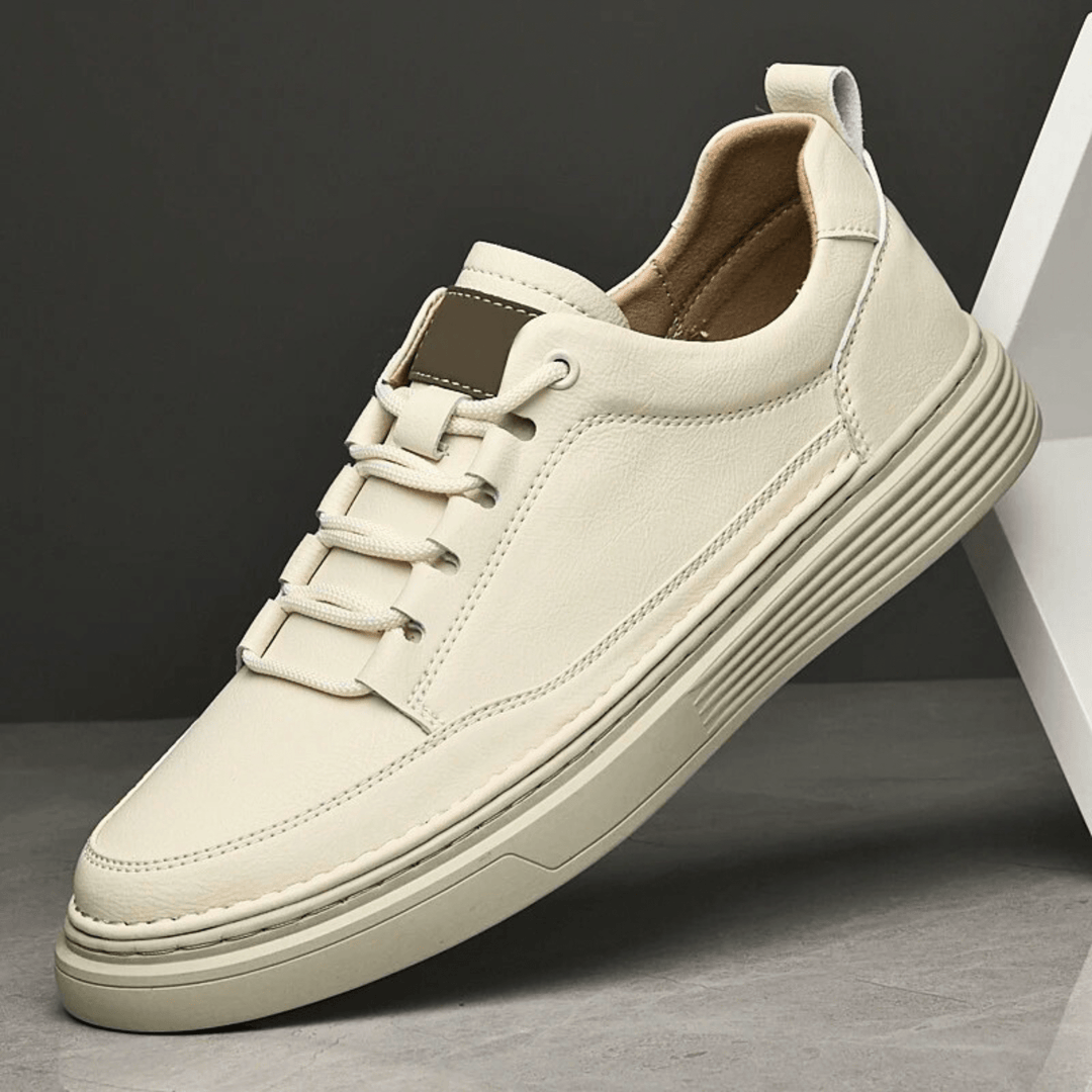 Nortvale - Classic Genuine Leather Sneakers - 14:771#Beige1;200000124:200000334