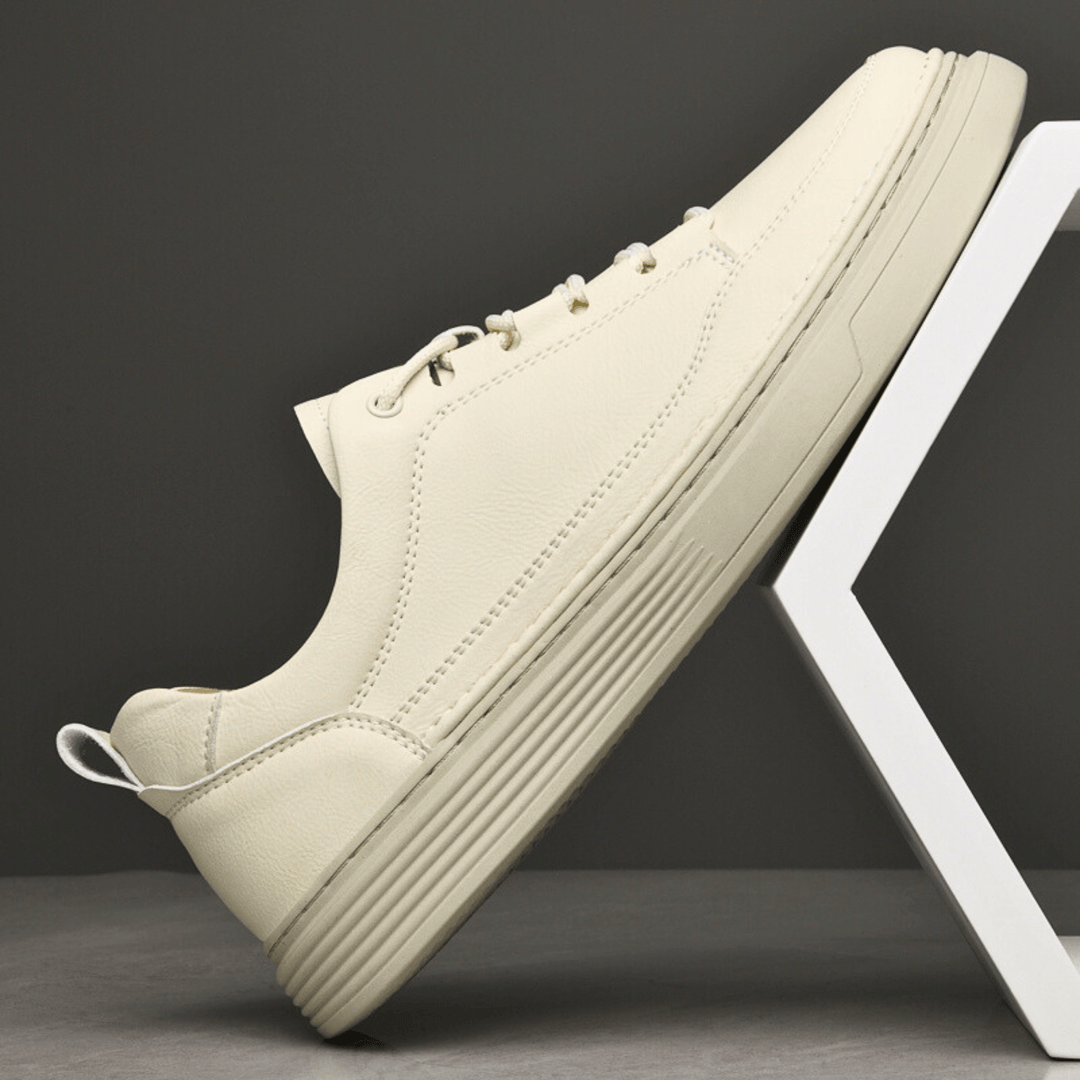 Nortvale - Classic Genuine Leather Sneakers - 14:771#Beige1;200000124:200000334
