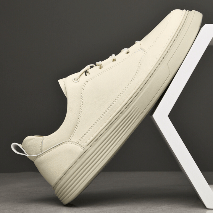 Nortvale - Classic Genuine Leather Sneakers - 14:771#Beige1;200000124:200000334