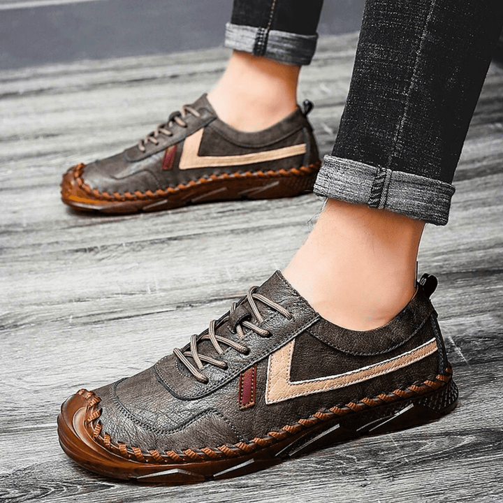 Nortvale - ClassicStep Retro Leather Sneakers - 14:691#Gray;200000124:200000898