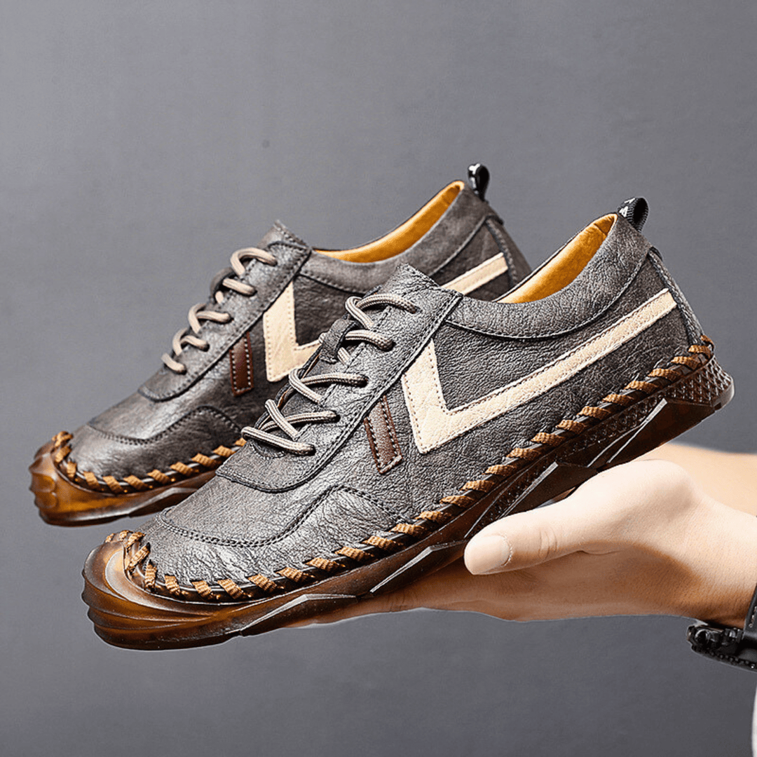 Nortvale - ClassicStep Retro Leather Sneakers - 14:691#Gray;200000124:200000898