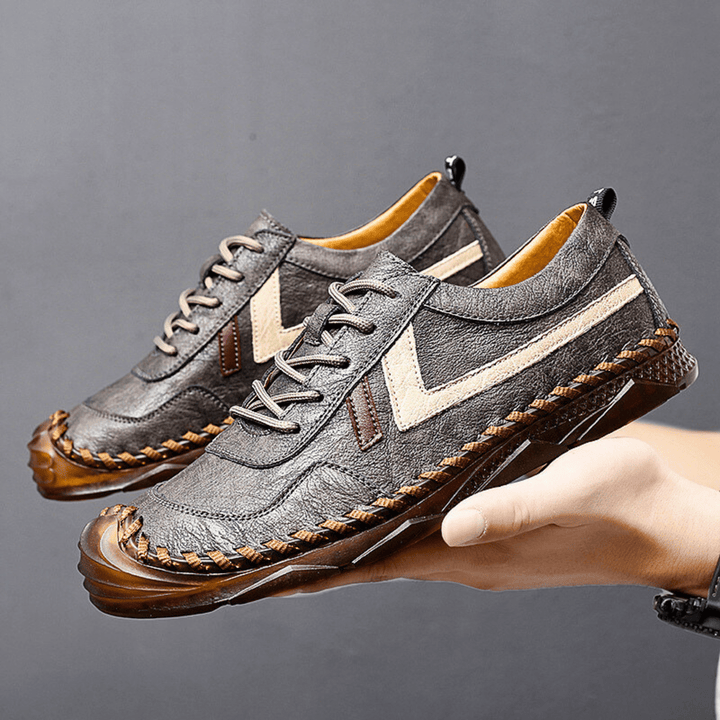 Nortvale - ClassicStep Retro Leather Sneakers - 14:691#Gray;200000124:200000898