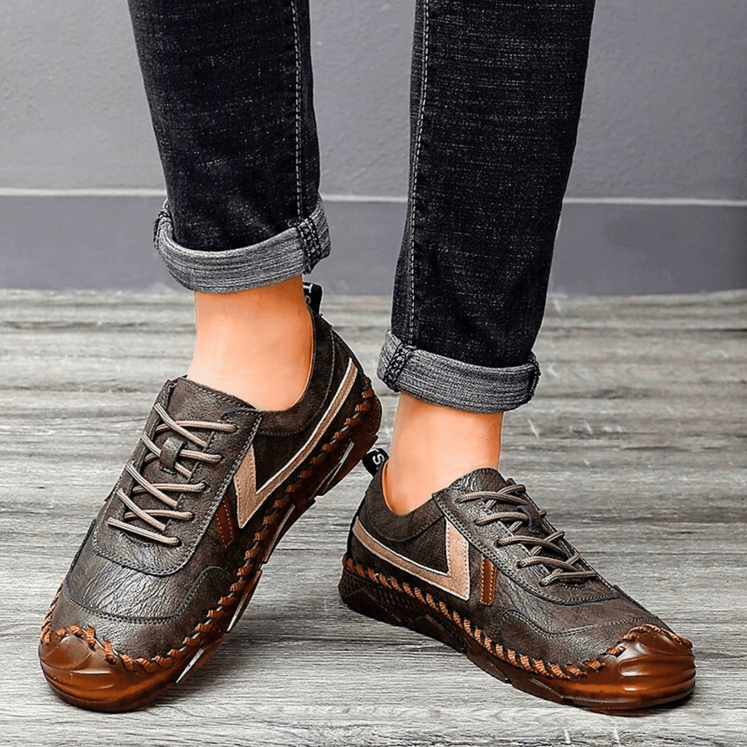 Nortvale - ClassicStep Retro Leather Sneakers - 14:691#Gray;200000124:200000898
