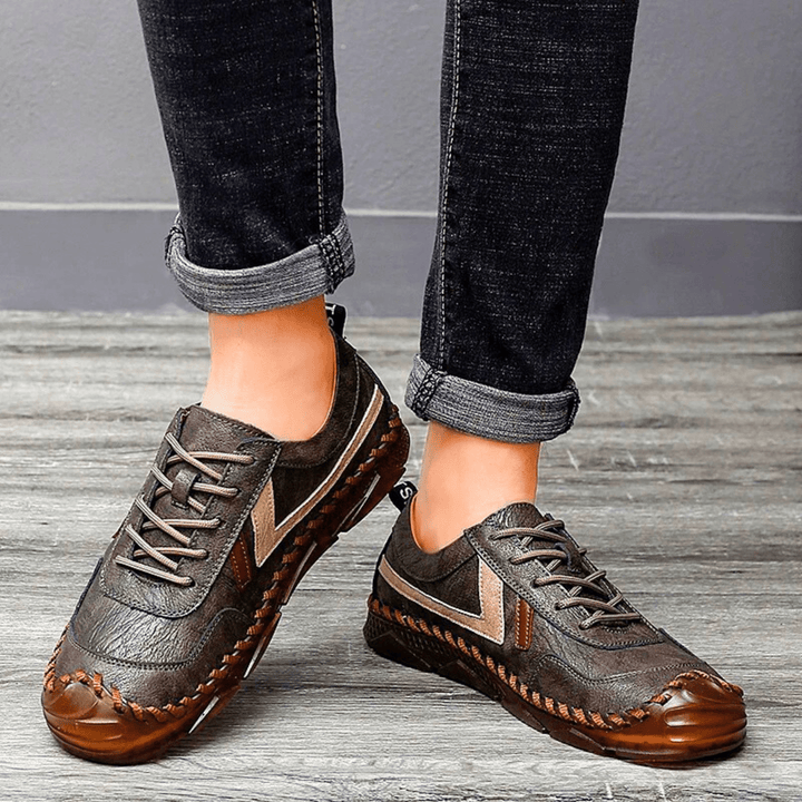 Nortvale - ClassicStep Retro Leather Sneakers - 14:691#Gray;200000124:200000898