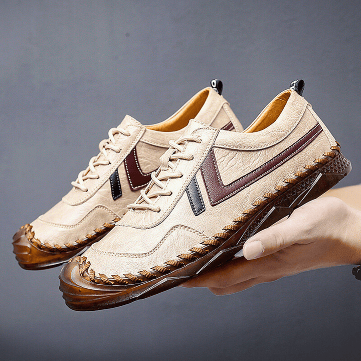 Nortvale - ClassicStep Retro Leather Sneakers - 14:771#Beige;200000124:200000898