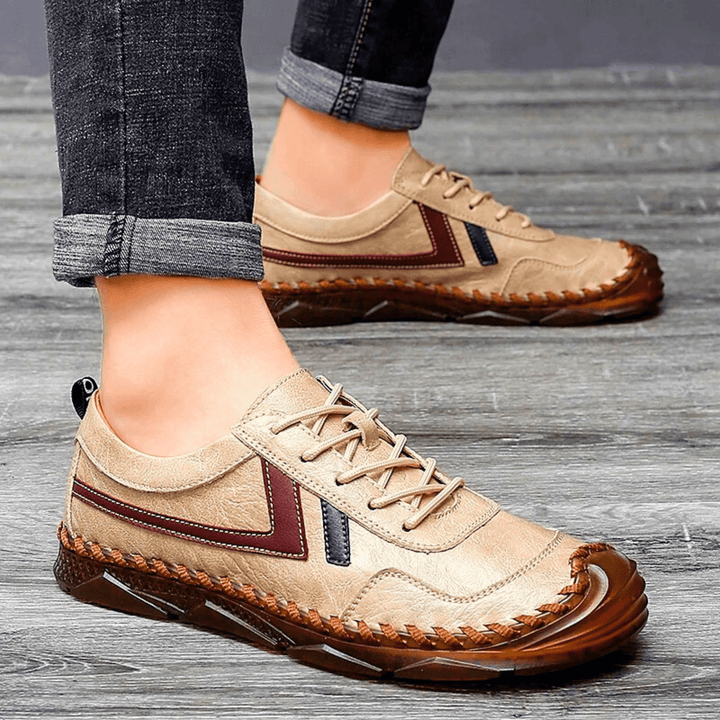 Nortvale - ClassicStep Retro Leather Sneakers - 14:771#Beige;200000124:200000898