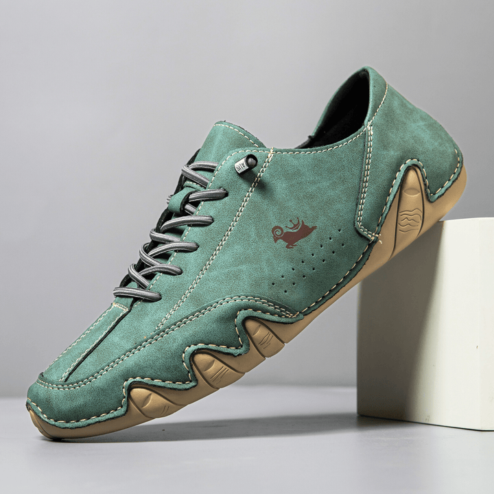 Nortvale - Comfortable Flat Leather Sneakers - 14:175#F8009 green;200000124:200000898
