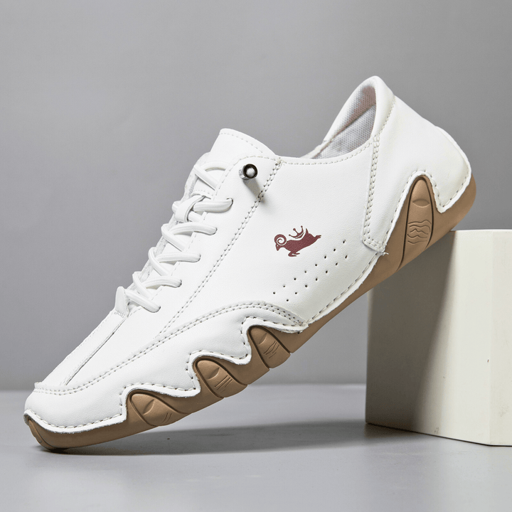 Nortvale - Comfortable Flat Leather Sneakers - 14:29#F8009 white;200000124:200000898
