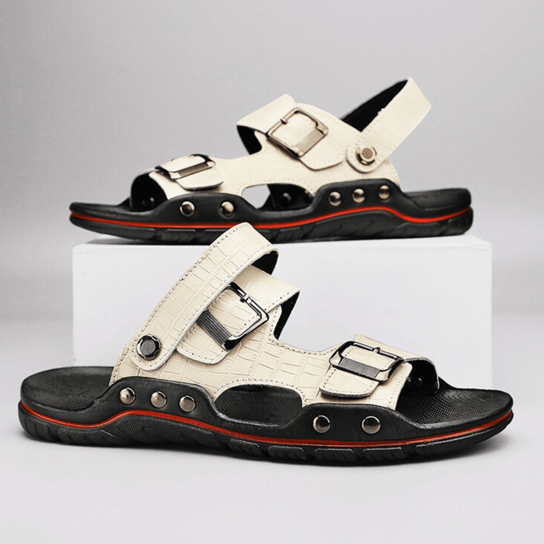 Nortvale - Comfortable Leather Sandals - 14:29#white;200000124:200000898