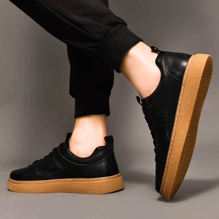 Nortvale - Designer Genuine Leather Sneakers - 14:193#Black;200000124:100010482