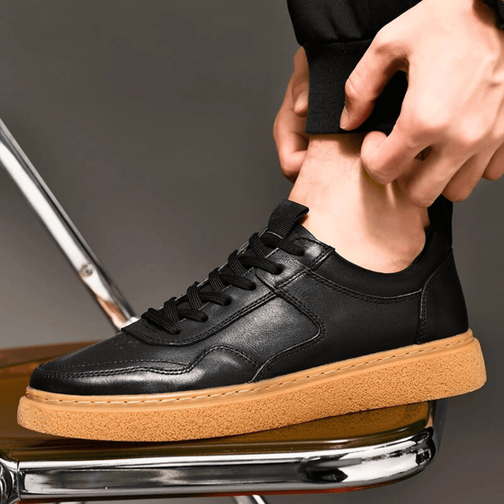 Nortvale - Designer Genuine Leather Sneakers - 14:193#Black;200000124:100010482