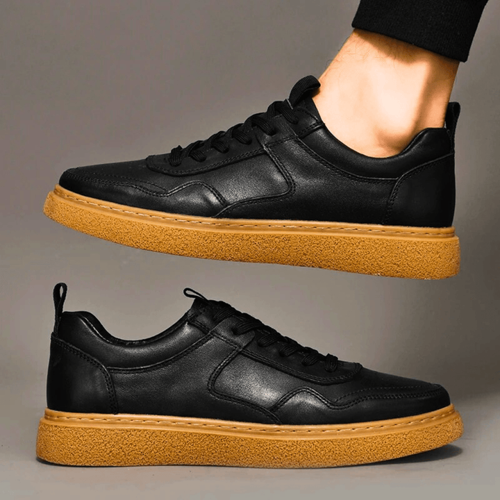 Nortvale - Designer Genuine Leather Sneakers - 14:193#Black;200000124:100010482