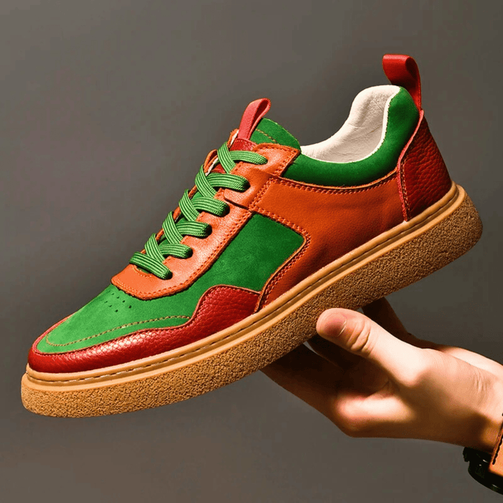 Nortvale - Designer Genuine Leather Sneakers - 14:350852#Lime Green;200000124:100010482