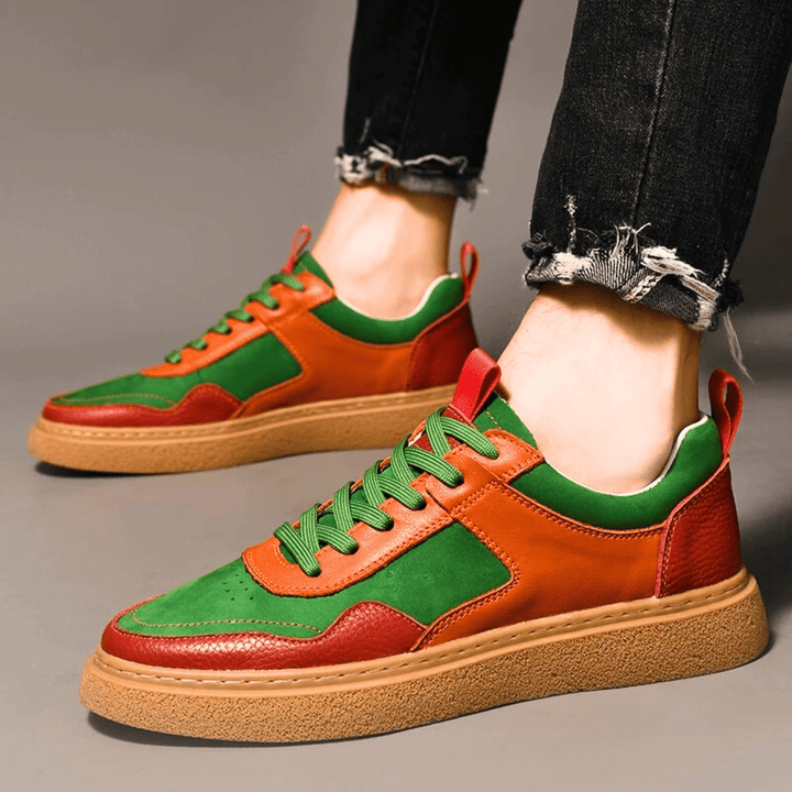 Nortvale - Designer Genuine Leather Sneakers - 14:350852#Lime Green;200000124:100010482