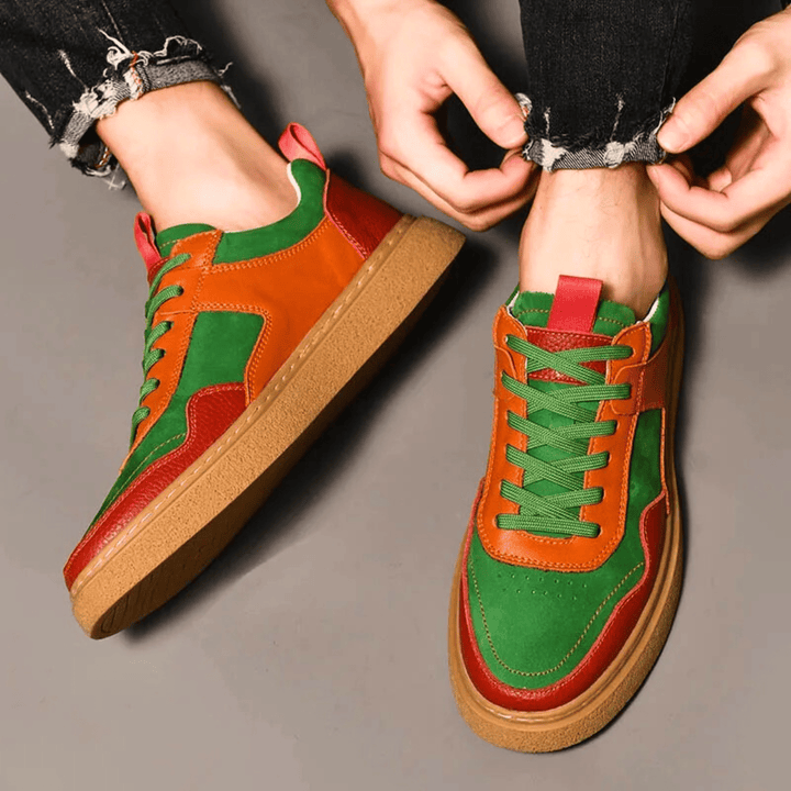 Nortvale - Designer Genuine Leather Sneakers - 14:350852#Lime Green;200000124:100010482