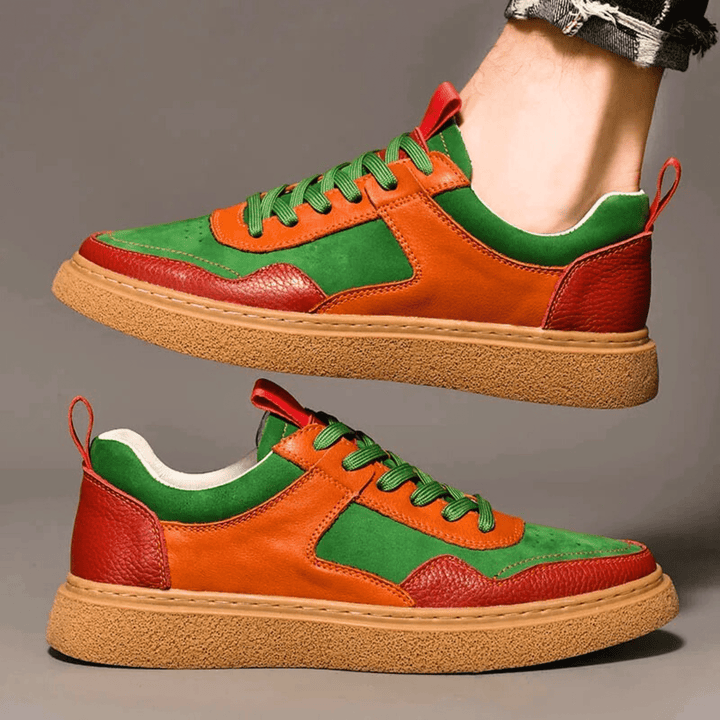 Nortvale - Designer Genuine Leather Sneakers - 14:350852#Lime Green;200000124:100010482