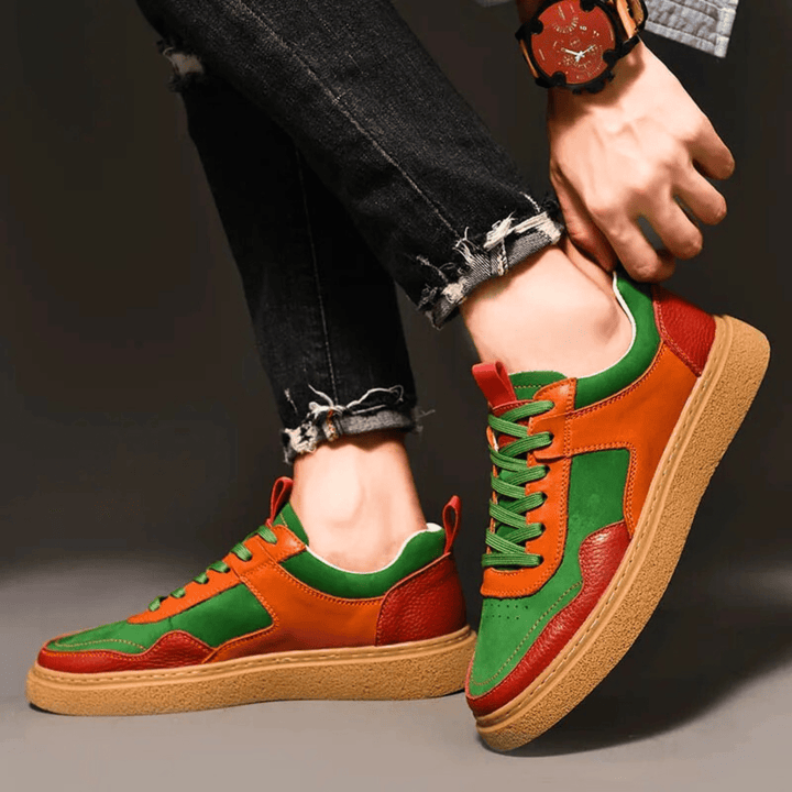 Nortvale - Designer Genuine Leather Sneakers - 14:350852#Lime Green;200000124:100010482