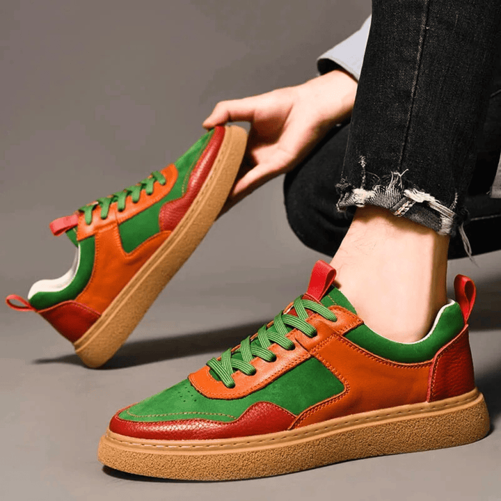 Nortvale - Designer Genuine Leather Sneakers - 14:350852#Lime Green;200000124:100010482