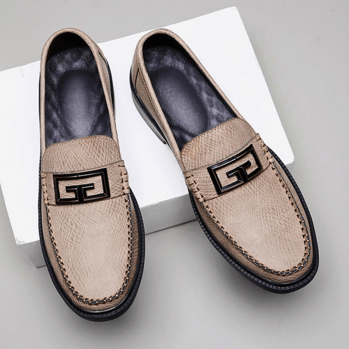 Nortvale - Formal Genuine Leather Loafers - 14:365458#Camel;200000124:200000898