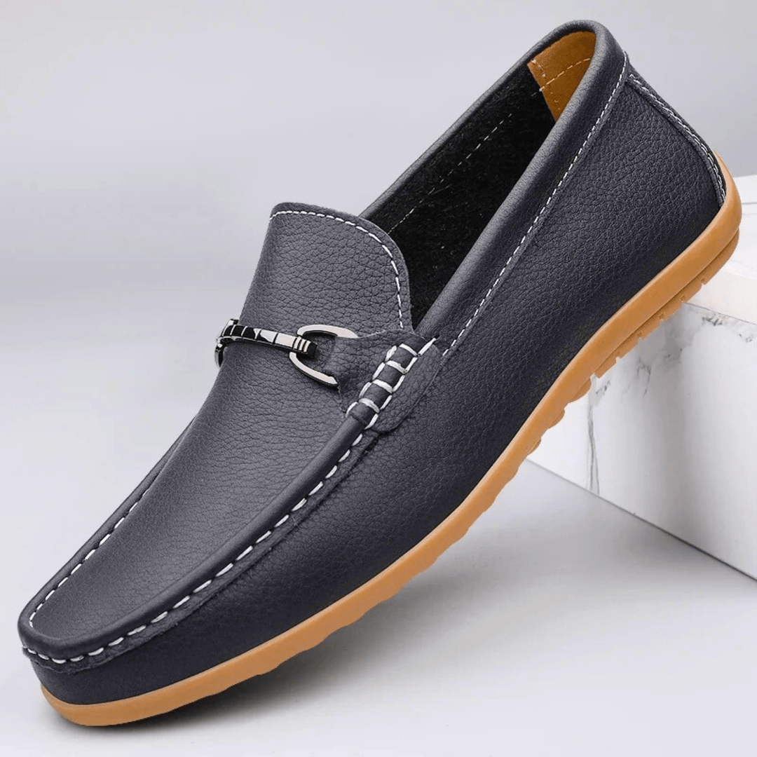 Nortvale - Genuine Leather Casual Moccasins - 14:193#Black;200000124:200000334