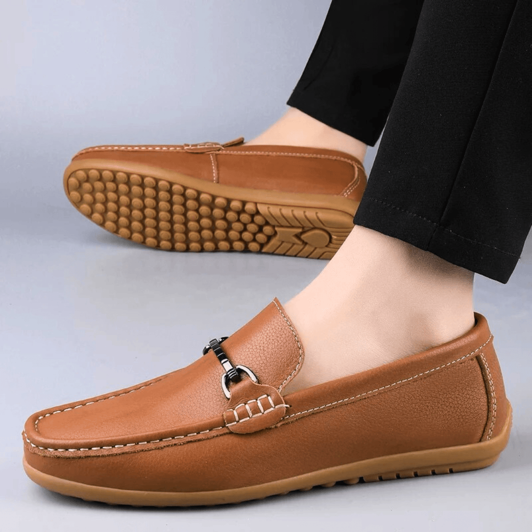 Nortvale - Genuine Leather Casual Moccasins - 14:365458#Brown;200000124:200000334