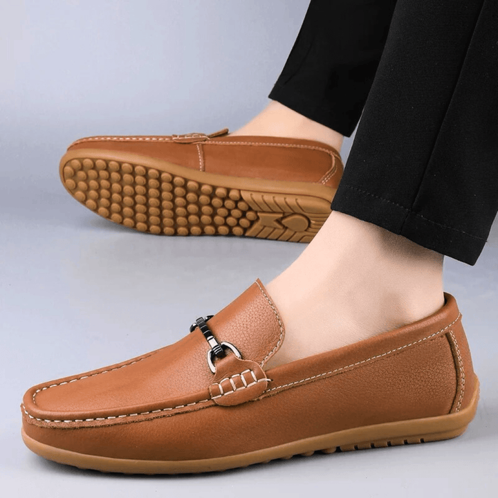 Nortvale - Genuine Leather Casual Moccasins - 14:365458#Brown;200000124:200000334
