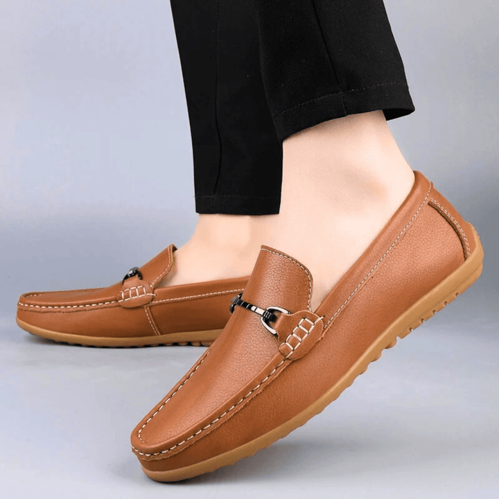 Nortvale - Genuine Leather Casual Moccasins - 14:365458#Brown;200000124:200000334