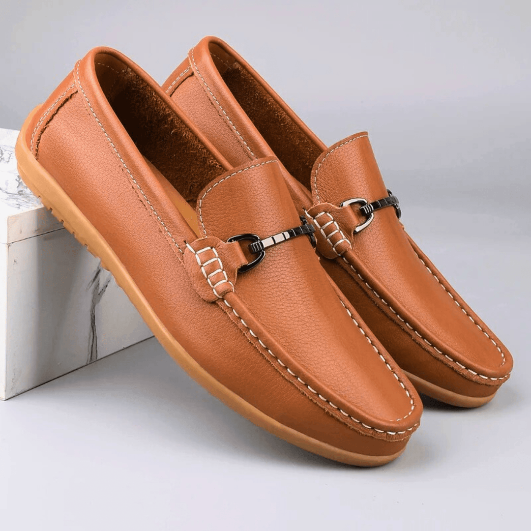 Nortvale - Genuine Leather Casual Moccasins - 14:365458#Brown;200000124:200000334