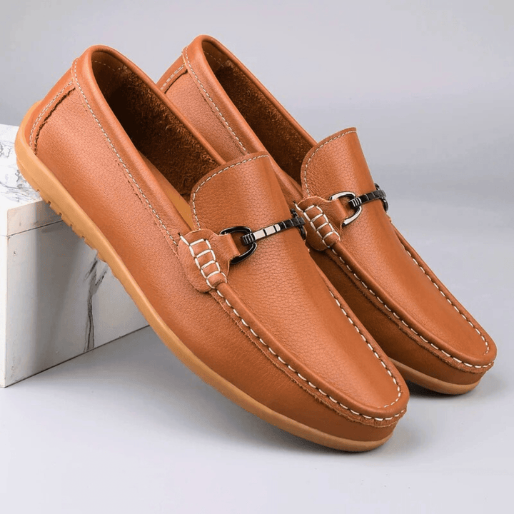 Nortvale - Genuine Leather Casual Moccasins - 14:365458#Brown;200000124:200000334