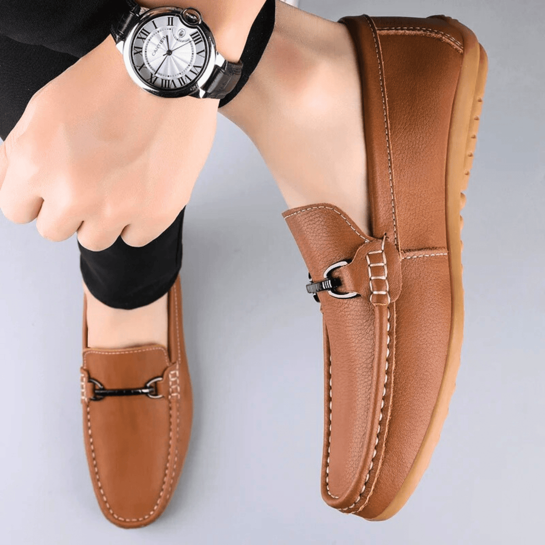 Nortvale - Genuine Leather Casual Moccasins - 14:365458#Brown;200000124:200000334