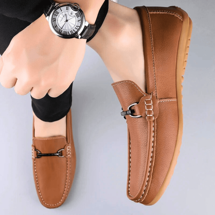 Nortvale - Genuine Leather Casual Moccasins - 14:365458#Brown;200000124:200000334