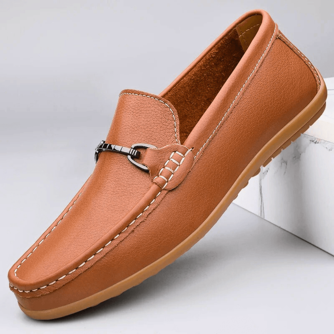 Nortvale - Genuine Leather Casual Moccasins - 14:365458#Brown;200000124:200000334