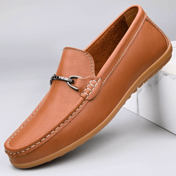 Nortvale - Genuine Leather Casual Moccasins - 14:365458#Brown;200000124:200000334