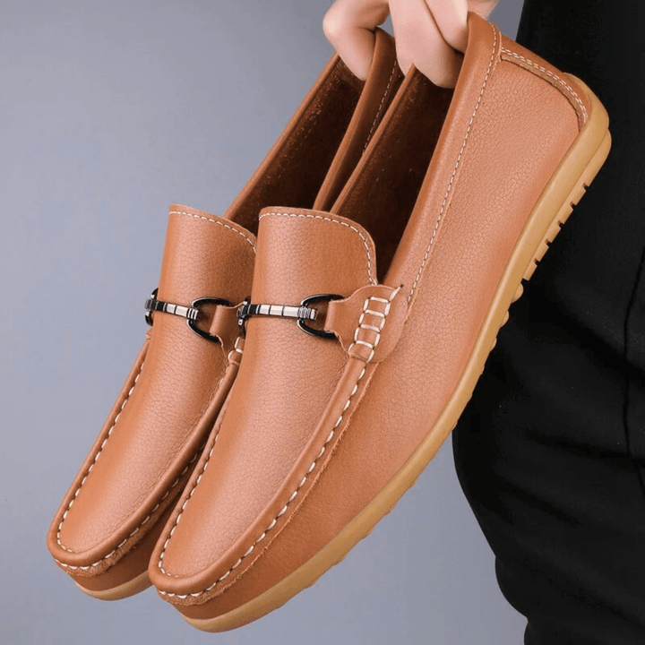 Nortvale - Genuine Leather Casual Moccasins - 14:365458#Brown;200000124:200000334