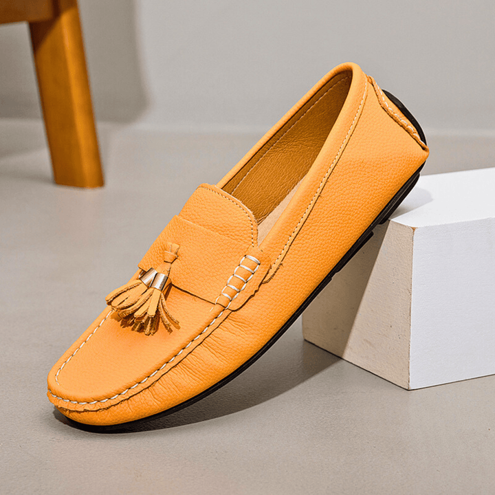Nortvale - Genuine Leather Tassel Slip - Ons - 14:366;200000124:200000898