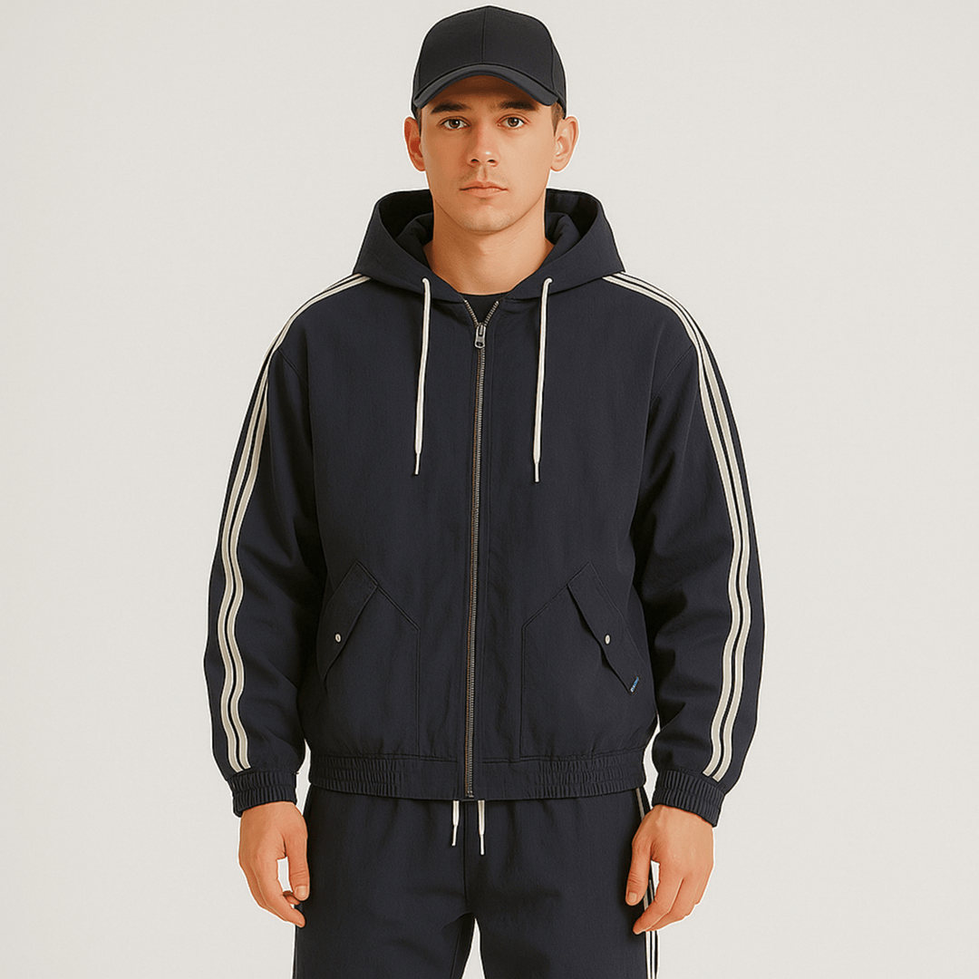 Nortvale - Hooded Tracksuit Set - 14:193#39507 Black;5:200661035