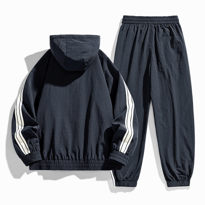 Nortvale - Hooded Tracksuit Set - 14:193#39507 Black;5:200661035