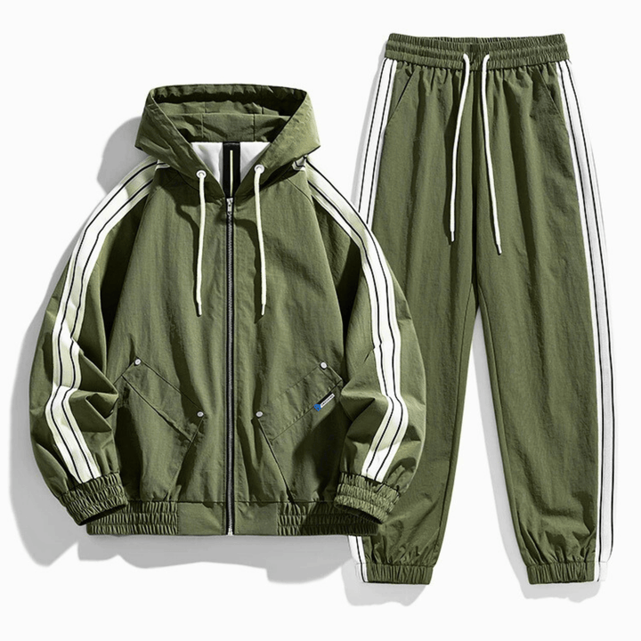 Nortvale - Hooded Tracksuit Set - 14:193#39507 Black;5:200661035